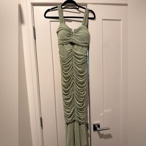 Elegant Green Ruched Dress